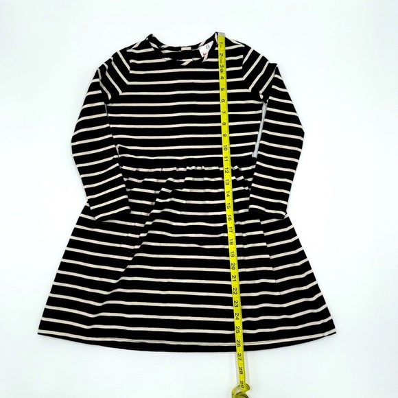 Hanna Andersson Striped Black and White Girls Dress Gold Zipper on Back Size 8 - Picture 6 of 10